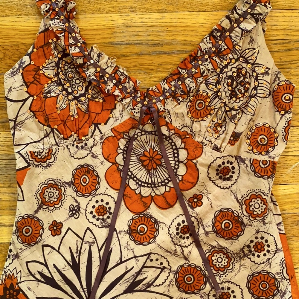Flowered Boho Tank Top - Picture 2 of 8
